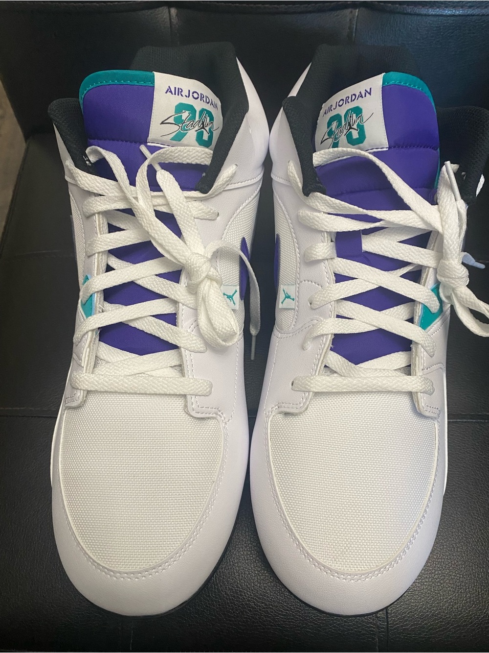 Jordan Men's White Purple Teal Athletic Shoes